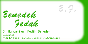benedek fedak business card